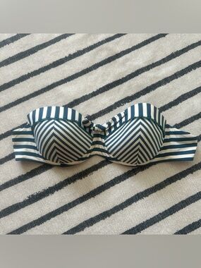 Paolita nautical strip strapless bikini top with molded cups